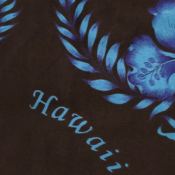 Hawaii Sarong. NWT. Bought in Hawaii. Size is 72” x 46”. Black with blue flowers - Picture 4 of 5